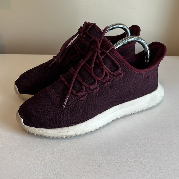 Adidas Women's Tubular Shadow Maroon Running Shoes Size 7 - Picture 5 of 10